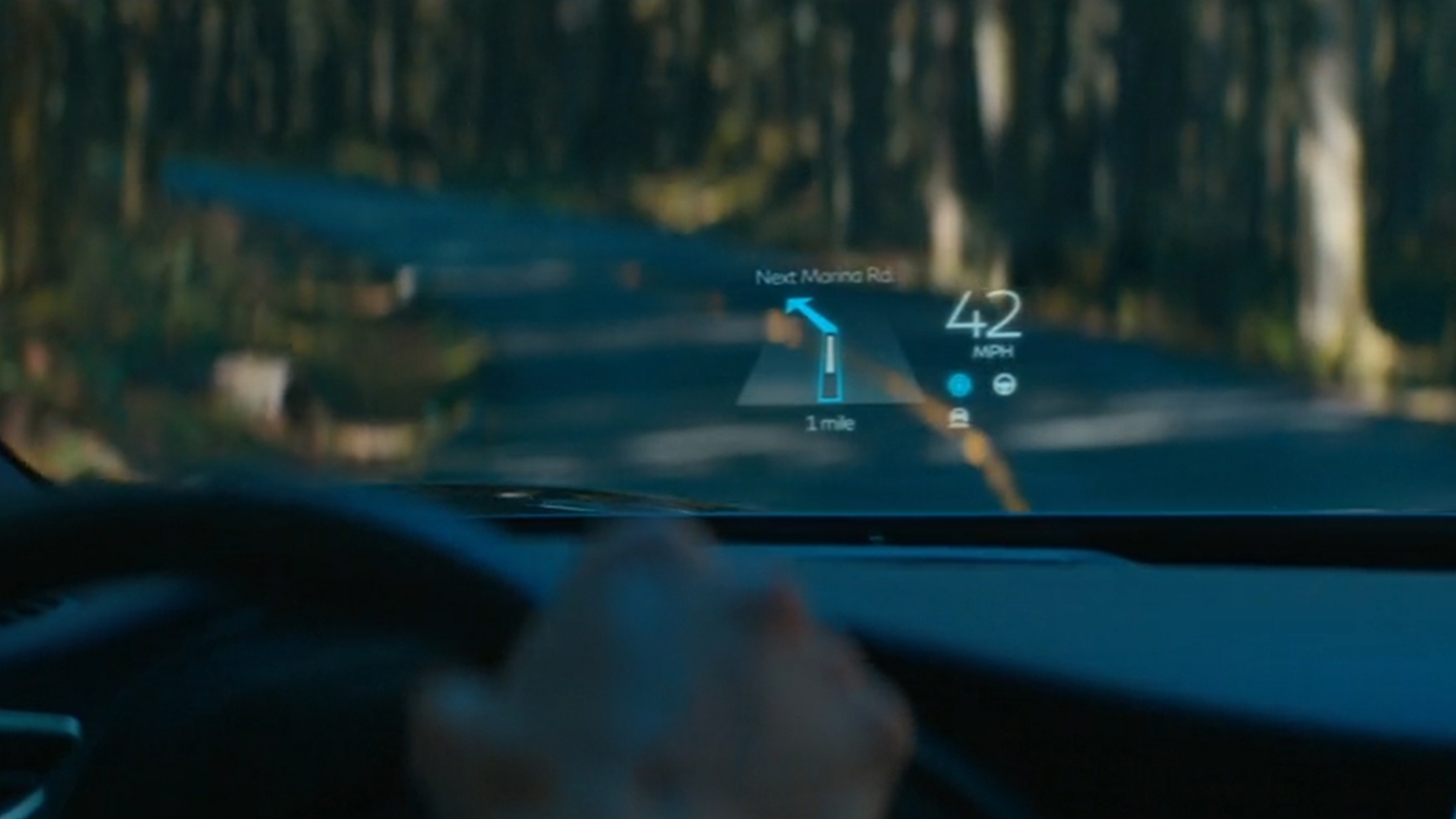 2022 INFINITI QX50 SUV speed monitor reflection.